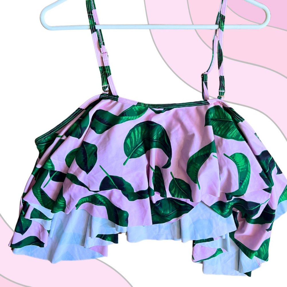 Tempt Me Womens Swimsuit Ruffle Off Shoulder Bathing Suit Top Size L